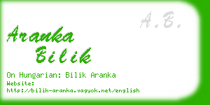 aranka bilik business card